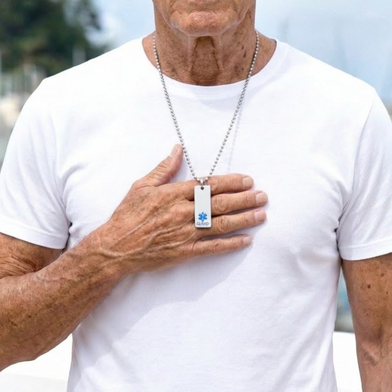 画像4: ★セール対象外★【刻印あり】スターオブライフ GUARD ｜ ワンポイントIDプレート ステンレス ネックレス (刻印代込み) (4)