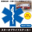 画像2: 【30センチ角・特大サイズ】 スターオブライフ (star of life) ステッカー (2)