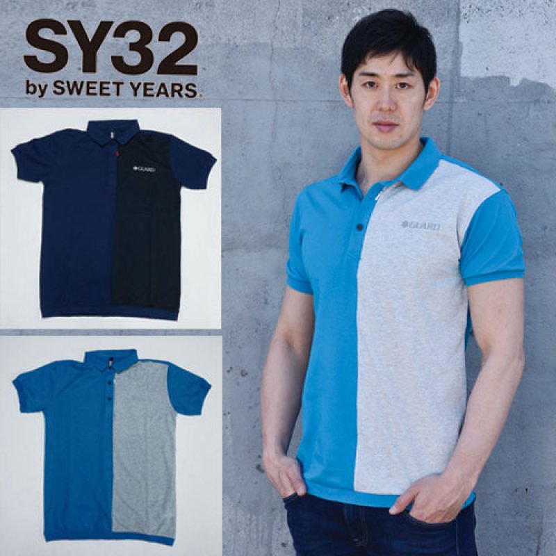 画像1: ★SALE対象外★【アウトレット】GUARD×SY32 エスワイサーティートゥ CRAZY POLO 切替デザインポロシャツ (1)