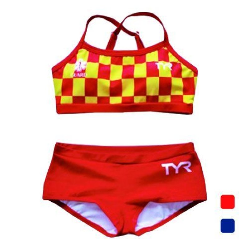 画像1: 【アウトレット】GUARD×TYR水着 チェッカー柄ワークアウトビキニ WGARD-18S (1)