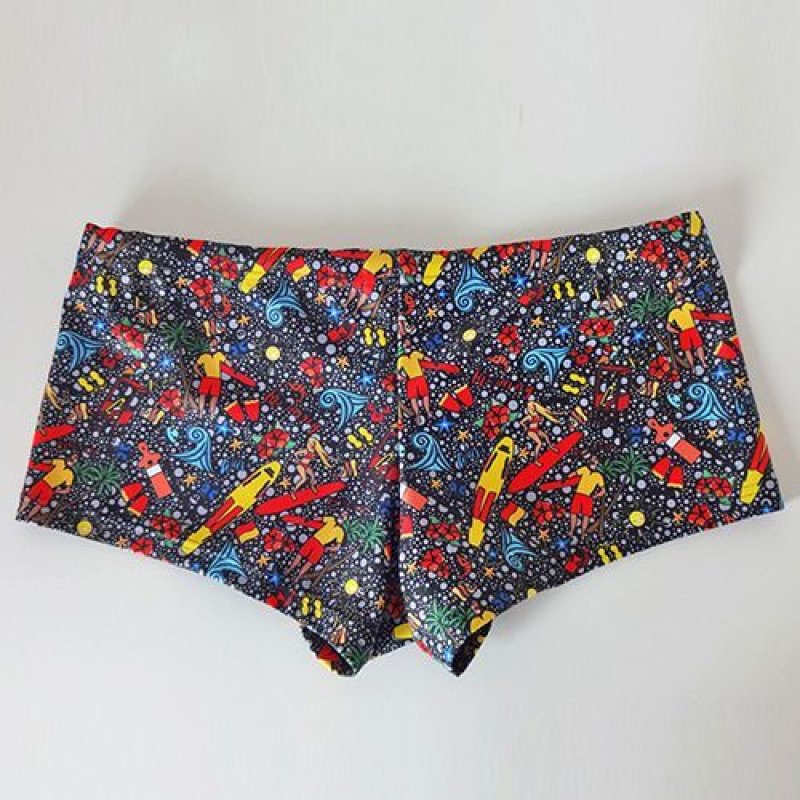 画像3: 【アウトレット｜ブラックSサイズ】TYR 水着 トレーニング用 (ライフセーバー イラストデザイン)｜ボクサータイプ (3)