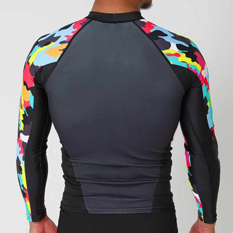 画像4: 【ネコポス対象商品】長袖 ラッシュガード (迷彩柄) オープンウォータースイミング・日焼け予防【カスタムオーダー対応可】 (4)