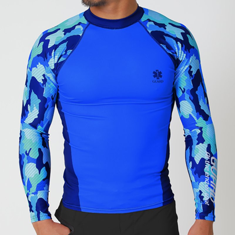 画像7: 【ネコポス対象商品】長袖 ラッシュガード (迷彩柄) オープンウォータースイミング・日焼け予防【カスタムオーダー対応可】 (7)