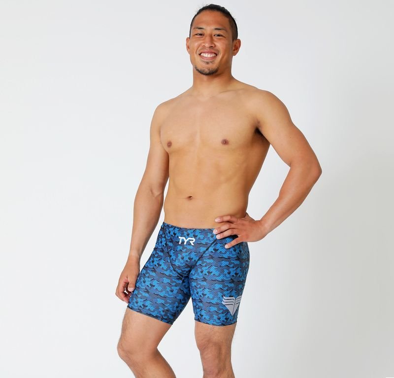 画像8: 【ネコポス対象商品】【アウトレット】TYR メンズ練習用競泳水着 園田モデル カモフラデザイン｜GUARD限定デザイン ジャマータイプ (8)
