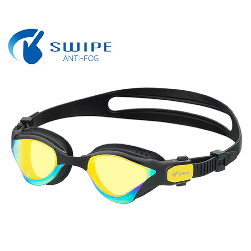画像1: VIEW fina承認 SWIPE ANTI-FOG スイミングゴーグル ミラーレンズ  DELFINA for TRIATHLON V2000SAM カラーCBKO (1)