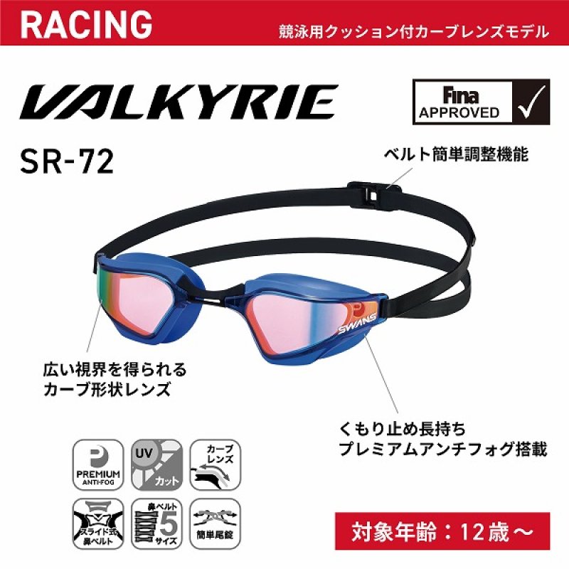 画像3: SWANS レーシングクッション付き スイミングゴーグル fina承認モデル ネイビーレンズ (3)