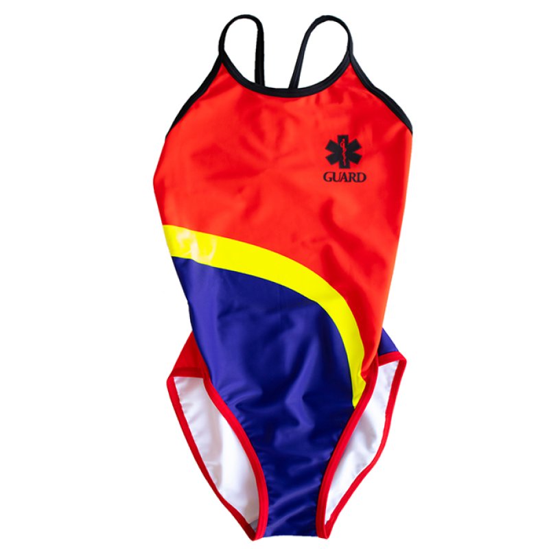 画像4: 【ネコポス対象商品】GUARD(ガード)×Aquasphere(アクアスフィア) / ブルーレッド・バイカラー女性水着 (ワンピース) レディース トレーニング水着 (4)