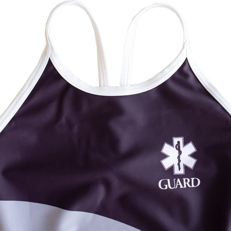 画像6: GUARD(ガード)×Aquasphere(アクアスフィア) / ブラックグレー・バイカラー女性水着 (ワンピース) レディース トレーニング水着 (6)