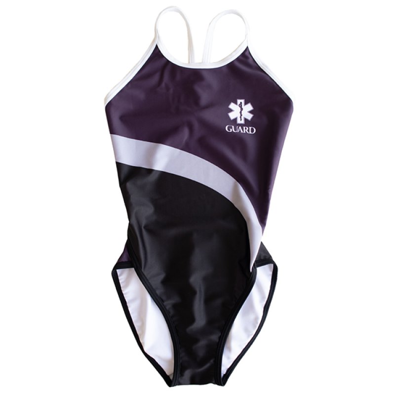 画像4: GUARD(ガード)×Aquasphere(アクアスフィア) / ブラックグレー・バイカラー女性水着 (ワンピース) レディース トレーニング水着 (4)
