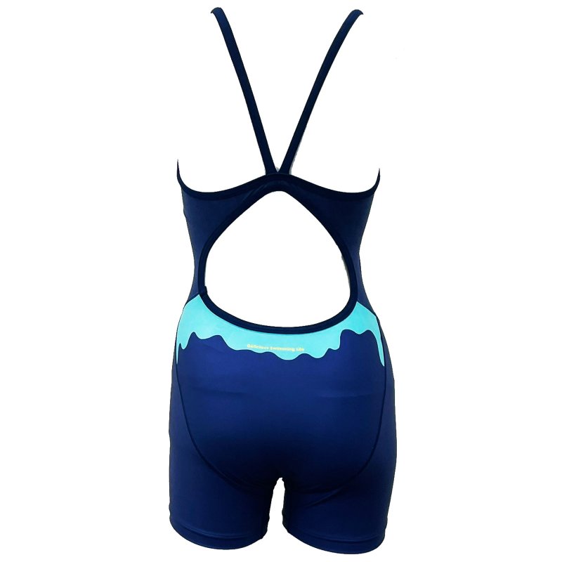 画像2: 【Sサイズのみ】Aquasphere(アクアスフィア) / 女性水着_SWIMJANKY24'×AS(ブルー_オールインワン ハーフスパッツ) レディーストレーニング水着 (2)