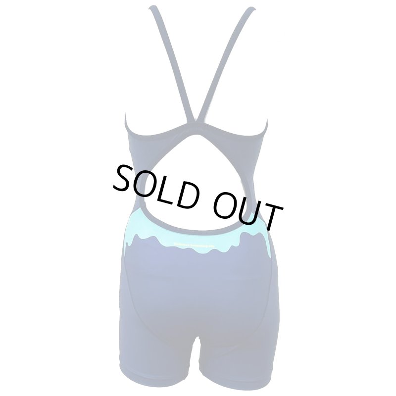 画像2: 【Sサイズのみ】Aquasphere(アクアスフィア) / 女性水着_SWIMJANKY24'×AS(ブルー_オールインワン ハーフスパッツ) レディーストレーニング水着 (2)