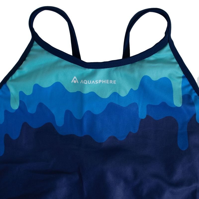 画像3: 【Sサイズのみ】Aquasphere(アクアスフィア) / 女性水着_SWIMJANKY24'×AS(ブルー_オールインワン ハーフスパッツ) レディーストレーニング水着 (3)