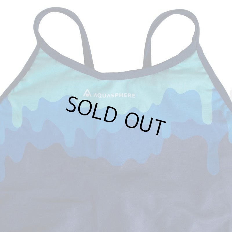 画像3: 【Sサイズのみ】Aquasphere(アクアスフィア) / 女性水着_SWIMJANKY24'×AS(ブルー_オールインワン ハーフスパッツ) レディーストレーニング水着 (3)