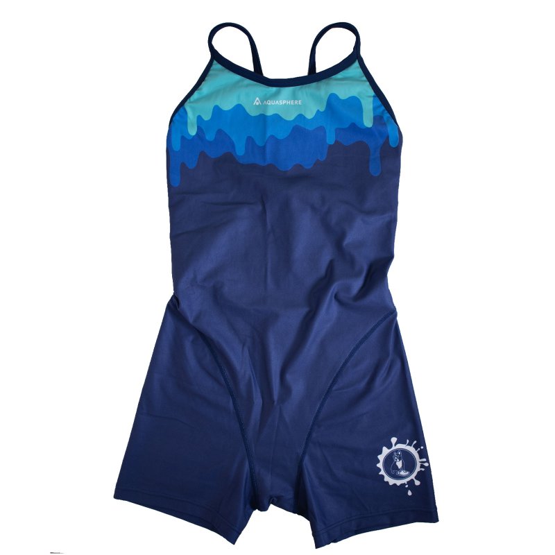 画像7: 【Sサイズのみ】Aquasphere(アクアスフィア) / 女性水着_SWIMJANKY24'×AS(ブルー_オールインワン ハーフスパッツ) レディーストレーニング水着 (7)