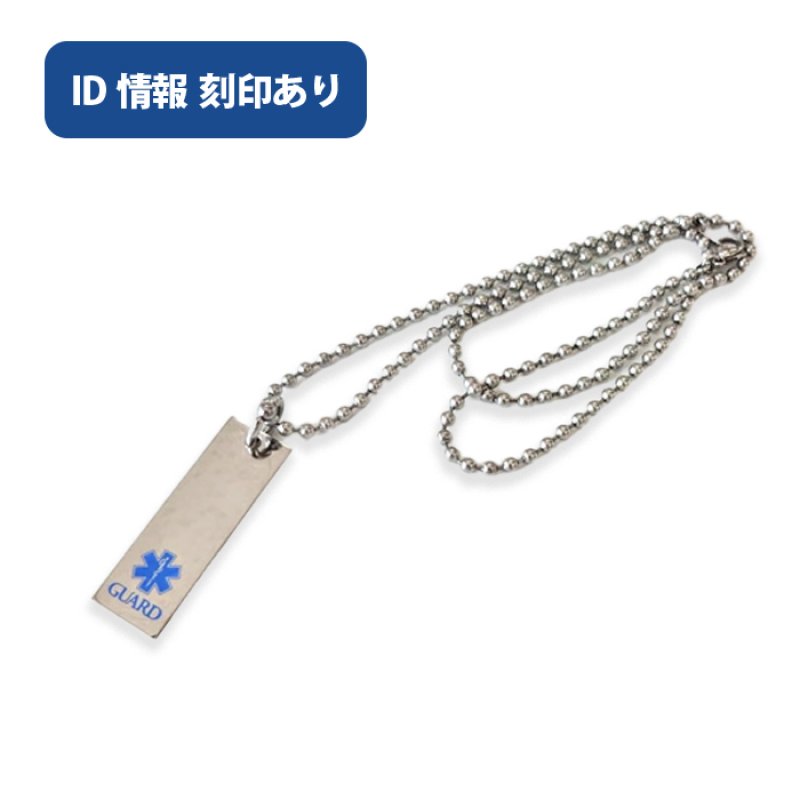 画像1: 【刻印あり】スターオブライフ GUARD ｜ ワンポイントIDプレート ステンレス ネックレス (刻印代込み) (1)