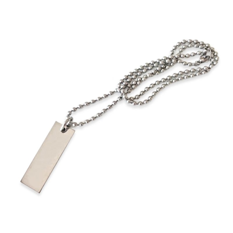 画像2: 【刻印なし】スターオブライフ GUARD ワンポイントIDプレート ステンレス ネックレス (2)