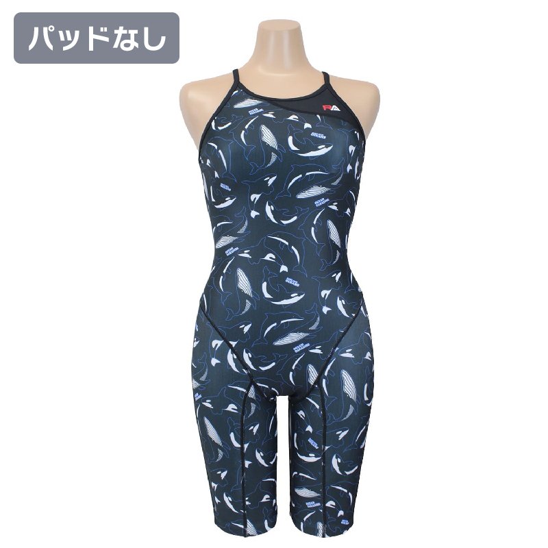 画像1: 【パッドなし】RA(アールエー) / 女性水着 (オールインワン セミロングスパッツ) レディース ワンピース トレーニング水着 (1)