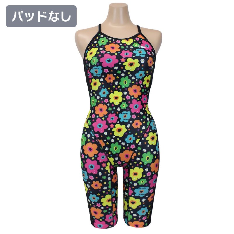 画像1: 【パッドなし】RA(アールエー) / 女性水着 (オールインワン セミロングスパッツ) レディース ワンピース トレーニング水着 (1)