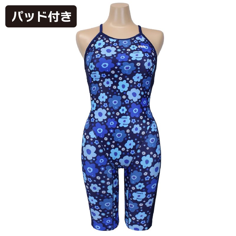 画像1: 【パッド付き】RA(アールエー) / 女性水着 (オールインワン セミロングスパッツ) レディース ワンピース トレーニング水着 (1)