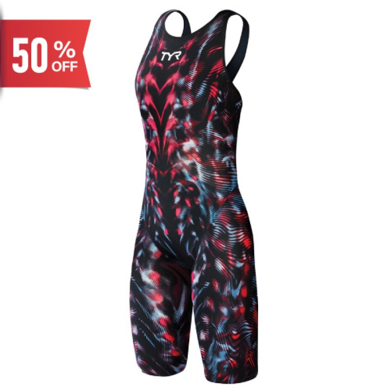 画像1: 【箱破損あり・返品・交換不可】FINA認定 TYR レディース高速水着 VENZO オープンバック SRED / XS(26)サイズ (1)