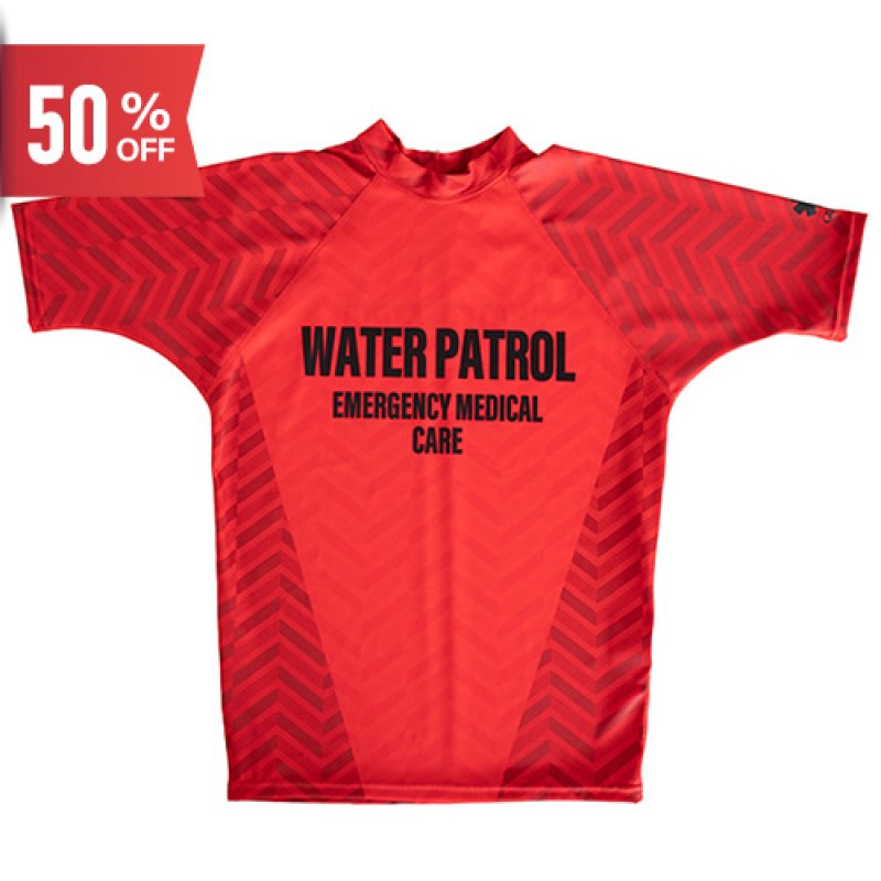 画像1: 【ネコポス対象商品】半袖ラッシュガード(diagonal pattern) / ライフセーバー ユニフォーム【カスタムオーダー対応可】 (1)