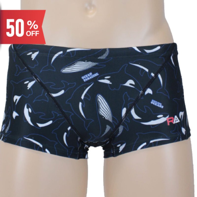 画像1: 【ネコポス対象商品】RA メンズ練習用競泳水着 ボックス型 - RA124-BMALL｜ 耐久性抜群＆快適フィット (1)