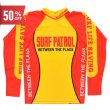 画像1: 【ネコポス対象商品】長袖ラッシュガード（13 赤×黄サーフパトロール）｜ライフセーバー パトロール対応 ユニフォーム〈カスタムオーダー対応〉 (1)