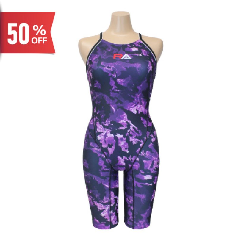 画像1: 【ネコポス対象商品】RA(アールエー) / 女性水着 (オールインワン セミロングスパッツ) レディース ワンピース トレーニング水着 (1)