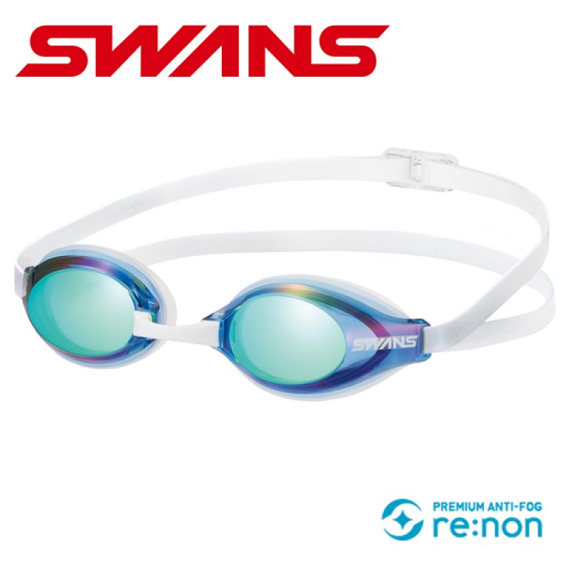 画像1: 【World Aquatics承認】SWANS AQUALIGHTNING SR-3Mre-NAVEM｜レーシングゴーグル　ミラーレンズ (1)