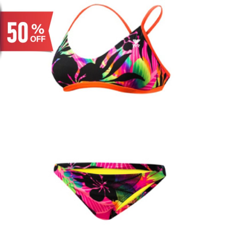 画像1: 【アウトレット｜XXSサイズ】TYR USAモデル　女性練習水着（セパレート ビキニ＿ピンク） (1)