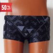 画像1: 【ネコポス対象商品】【アウトレット｜グレーSサイズ】男性水着GUARD（ガード）×TYR(ティア）ドロップ【メンズ　ショートボクサー】 (1)