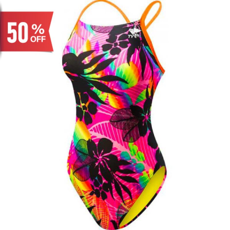 画像1: 【アウトレット｜XXSサイズ】TYR USAモデル　女性練習水着（ワンピース フレックスバック＿ピンク） (1)