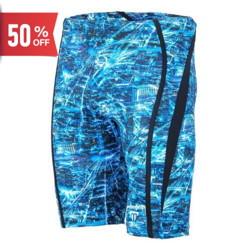 画像1: 【ネコポス対象商品】【アウトレット】Phelps チームプリント / ROYAL (メンズジャマー) トレーニング水着 (1)