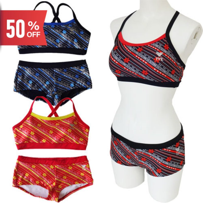 画像1: 【アウトレット｜レッド】TYR×GUARD / カリフォルニア(ワークアウト ビキニ) 競泳 水着 レディース (1)