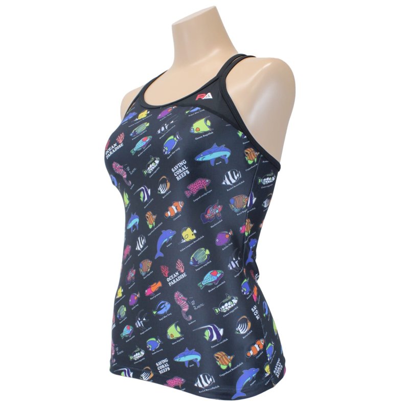 画像2: RA (アールエイ) / 女性水着 RA124-TREEF (キャミソール / トップス単品) フィットネス水着 (2)