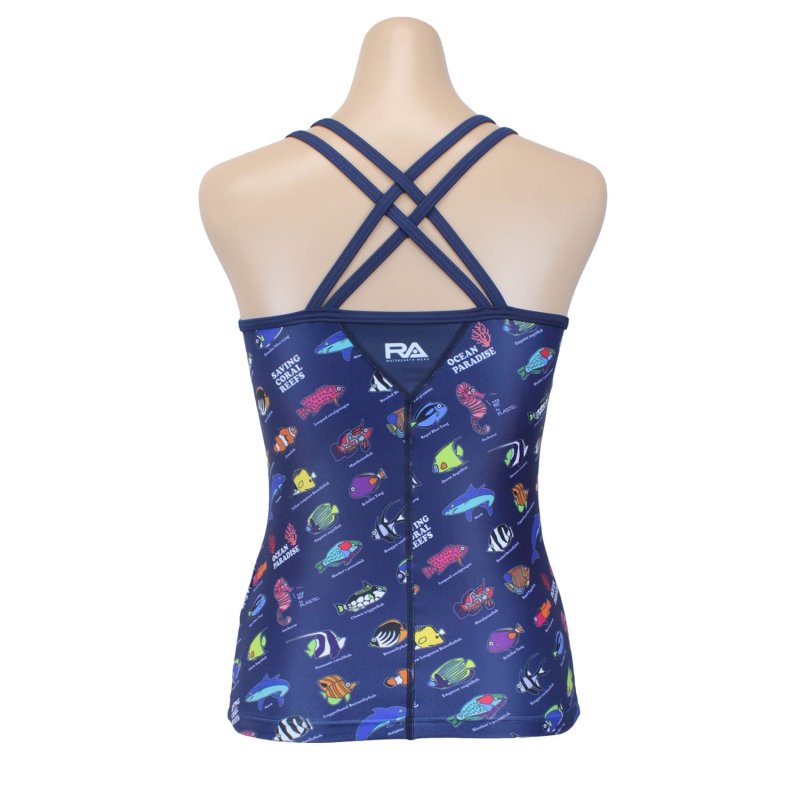 画像9: RA (アールエイ) / 女性水着 RA124-TREEF (キャミソール / トップス単品) フィットネス水着 (9)