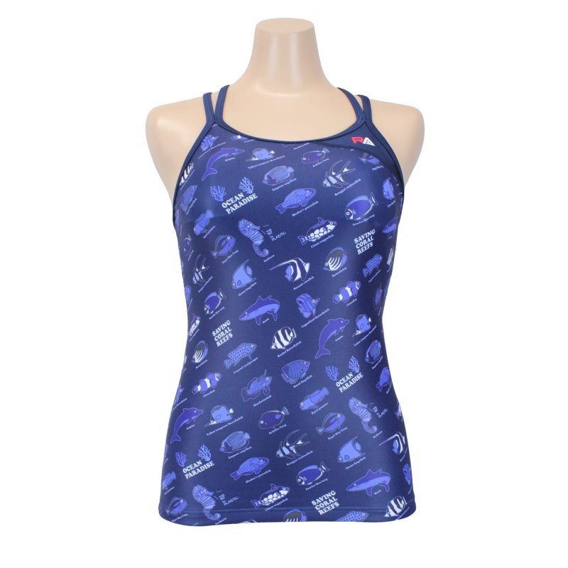 画像4: RA (アールエイ) / 女性水着 RA124-TREEF (キャミソール / トップス単品) フィットネス水着 (4)