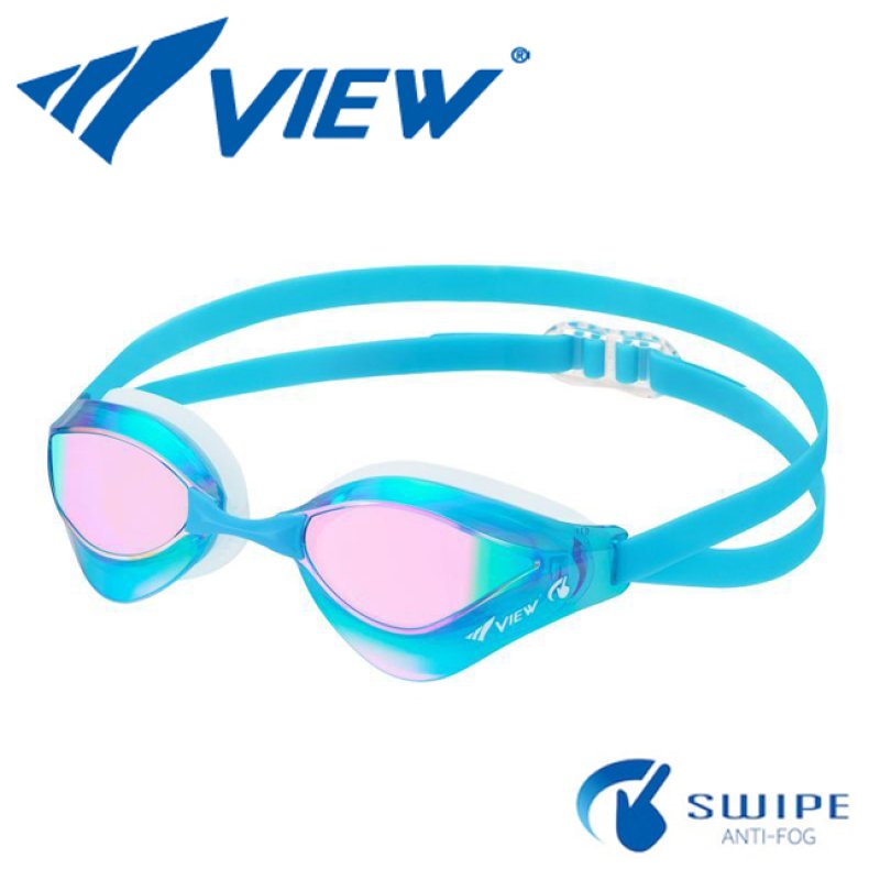 画像1: VIEW fina承認 SWIPE ANTI-FOG スイミングゴーグル ミラーレンズ  Blade ORCA V230SAMC カラーAMP (1)
