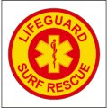 【ネコポス対象商品】 12サーフレスキューステッカー[LIFEGUARD SURF RESCUE]レッド×イエロー