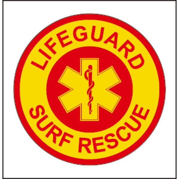 画像1: 【ネコポス対象商品】 12サーフレスキューステッカー[LIFEGUARD SURF RESCUE]レッド×イエロー (1)