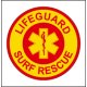 【ネコポス対象商品】 12サーフレスキューステッカー[LIFEGUARD SURF RESCUE]レッド×イエロー