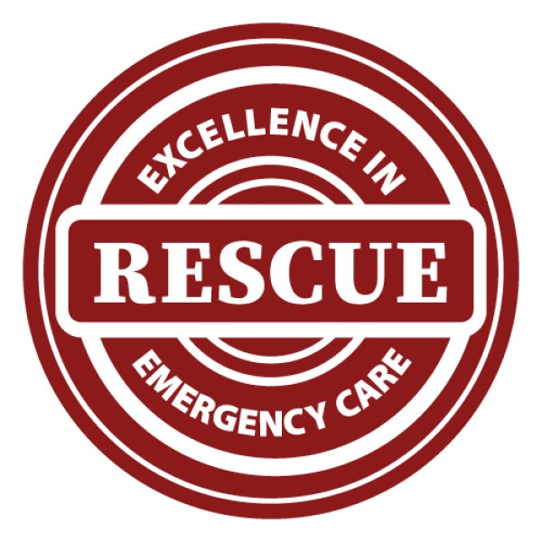 画像1: ★応援セール対象★【ネコポス対象商品】RESCUEステッカー RED 円形8.5cm (1)