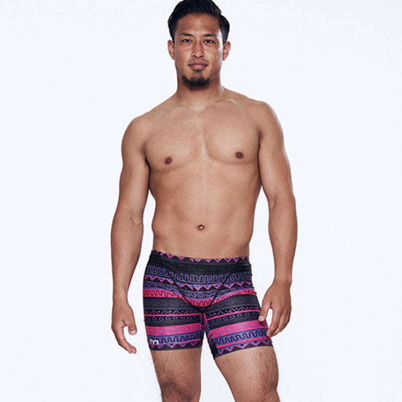 画像6: TYR メンズ練習用競泳水着 デコレーションボーダーデザイン｜GUARD限定デザイン ジャマータイプ (6)
