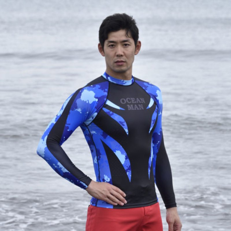 画像3: 長袖 ラッシュガード (OCEANMAN) / ライフセーバー・ユニフォーム【カスタムオーダー対応可】　 (3)
