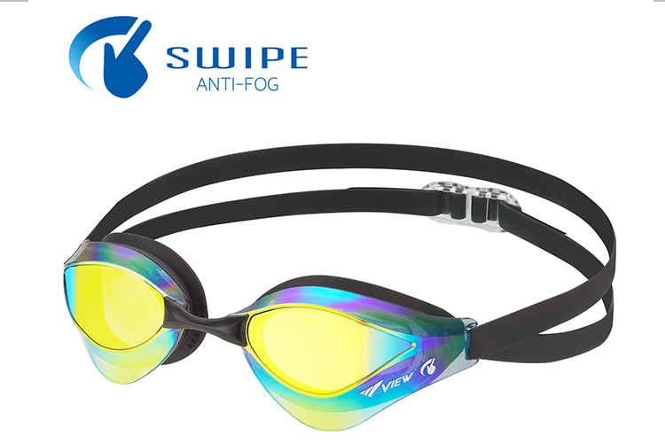 VIEW fina承認 SWIPE ANTI-FOG スイミングゴーグル ミラーレンズ Blade V230SAMC カラーSKOR
