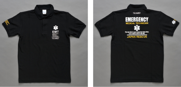 EMTデザイン 鹿の子ポロシャツ　ブラック
