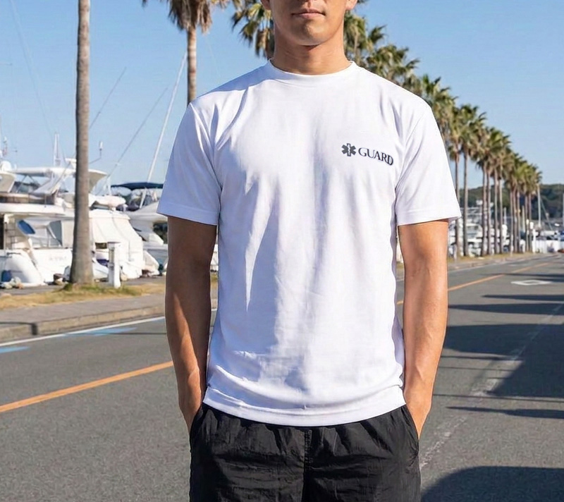 GUARD ドライ接触冷感Tシャツ　ホワイト　着用イメージ